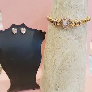 Tahari Gold Bracelet with Heart Accents